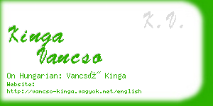 kinga vancso business card